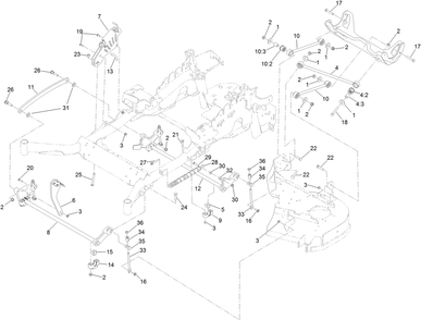 Deck Lift Assembly Diagram and Parts List for 72969TE 400000000 - 412899999 Toro Lawn Tractor
