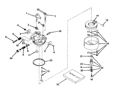 Carburetor No. 631459 (7 H.P. Snowthrower Model No. 31677) Diagram and Parts List for 31625 5000001 - 5999999 Toro Snow Blower