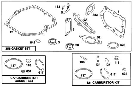 Engine Briggs & Stratton Model 12a802-0611-01 Diagram and Parts List for 20904BC 5900001 - 5999999 Toro Lawn Mower