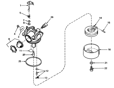 Carburetor No. 632050a Diagram and Parts List for 16770 3000001 - 3999999 Toro Lawn Mower