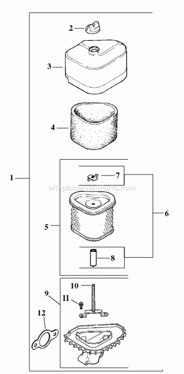 Air Cleaner Assembly Kohler Model Cv15t-41608 Diagram and Parts List for 30194 220000001-220999999 Toro Lawn Mower