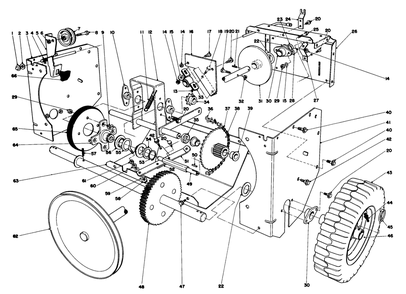 Traction Assembly Diagram and Parts List for 38080 1000001 - 1999999 Toro Snow Blower