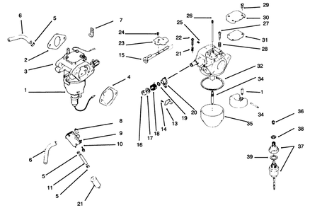 Carburetor/Fuel Pump Kohler Engine Cv18s - Ps 61521 Diagram and Parts List for 30181 59000001 - 59999999 Toro Lawn Tractor Accessories