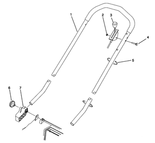 H.P. Handle Assembly (Model No. 20901b Only) Diagram and Parts List for 20906B 2000001 - 2999999 Toro Lawn Mower