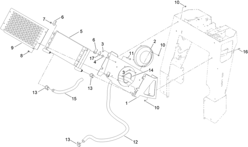 Oil Cooler Assembly Diagram and Parts List for 23208HD 400000000 - 999999999 Toro Stump Grinder