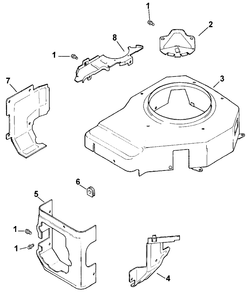 Blower Housing And Baffles Diagram and Parts List for 30177 890001 - 899999 Toro Lawn Tractor Accessories