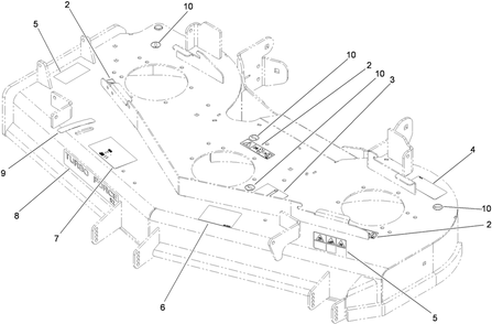 Deck Decal Assembly Diagram and Parts List for 74923TE (290000001-290999999)(2009) Toro Lawn Mower