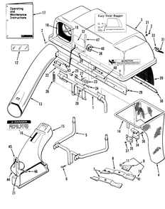 200-Series Easy Twin Rear Grass Bagger-37 In. (94 Cm) Mower Vehicle Identification Number 37-08bl01 Diagram and Parts List for 37-08BL01 1000001 - 1999999 Toro Lawn Tractor Accessories