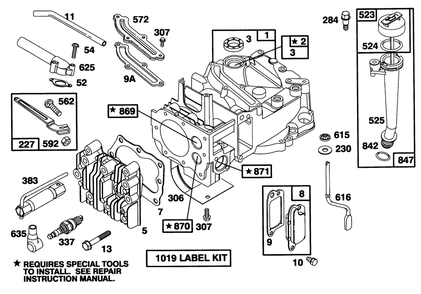 Engine Briggs & Stratton Model 124707-3185-01 Diagram and Parts List for 20437 49000001 - 49999999 Toro Lawn Mower