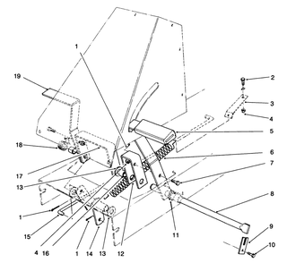Brake & Clutch Assembly Diagram and Parts List for 70081 6900001 - 6999999 Toro Lawn Tractor
