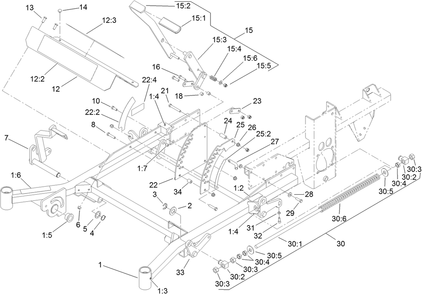 Front Frame Assembly Diagram and Parts List for 74268 (313000001-313999999)(2013) Toro Lawn Mower