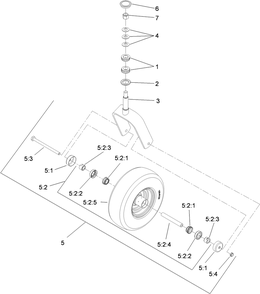 Caster Wheel And Fork Assembly Diagram and Parts List for 74941CP (310000001-310999999)(2010) Toro Lawn Mower