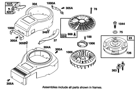 Engine Briggs & Stratton Model 28q777-0168-01 Diagram and Parts List for 71192 5900001 - 5999999 Toro Lawn Tractor