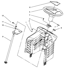 Steering Assembly Diagram and Parts List for 71201 6900001 - 6999999 Toro Lawn Tractor