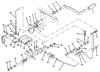 Parking Brake Assembly Diagram and Parts List for 74041 39000001 - 39999999 Toro Lawn Tractor