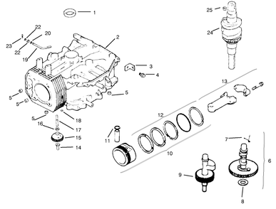 Crankcase Engine Kohler Model No. Cv14s-1429 Diagram and Parts List for 30187 790001 - 795000 Toro Lawn Tractor Accessories