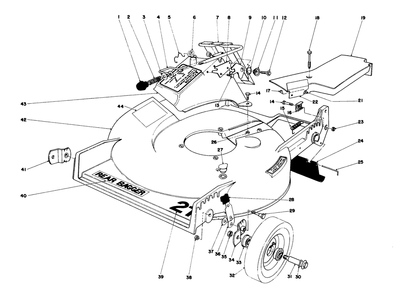 Housing Assembly Diagram and Parts List for 20735 9000001 - 9999999 Toro Lawn Mower