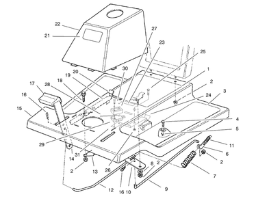 Front Body Assembly Diagram and Parts List for 70060 89000001 - 89999999 Toro Lawn Tractor
