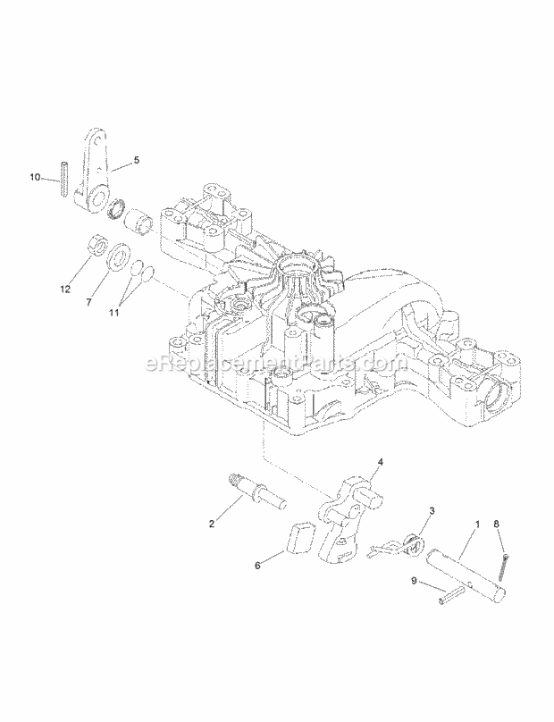 Control Shaft Assembly Transmission Assembly Diagram and Parts List for 74585 317000001-999999999 Toro Lawn Mower