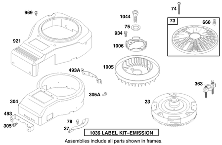Engine Briggs & Stratton Model 28q777-0690-E1 Diagram and Parts List for 71221 9900001 - 9999999 Toro Lawn Tractor