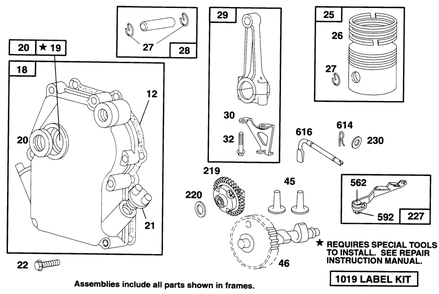 Engine Briggs & Strattonmodel 135202-0263-01 Diagram and Parts List for 62924 5900001 - 5999999 Toro Leaf Blower / Vacuum