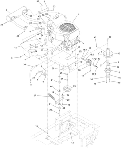 Part Location Diagram of 132-8907-05 Toro Engine Plate Asm (Welded)
