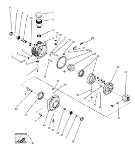 Hydrostatic Transmission Diagram and Parts List for 74140 590001 - 599999 Toro Lawn Tractor