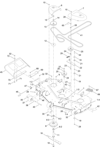 54in Deck Assembly Diagram and Parts List for 75305 412300000 - 999999999 Toro Lawn Tractor