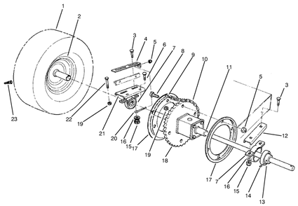 Rear Axle Assembly Diagram and Parts List for 70040 39000001 - 39999999 Toro Lawn Tractor