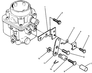 Choke Control (Front Pull) Diagram and Parts List for 73520 4900001 - 4999999 Toro Lawn Tractor