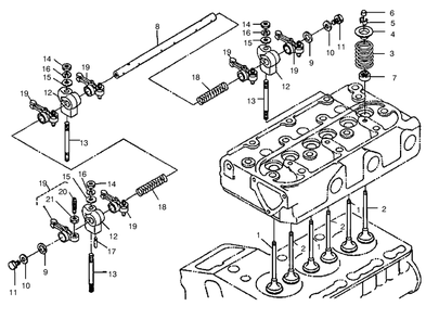 Valve And Rocker Arm Assembly Diagram and Parts List for 22303 990001 - 999999 Toro Lawn Tractor Accessories