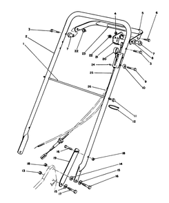 Handle Assembly Diagram and Parts List for 22036 1000001 - 1999999 Toro Lawn Mower
