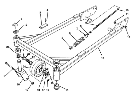 Carrier Frame Assembly Diagram and Parts List for 30133 490501 - 499999 Toro Lawn Mower