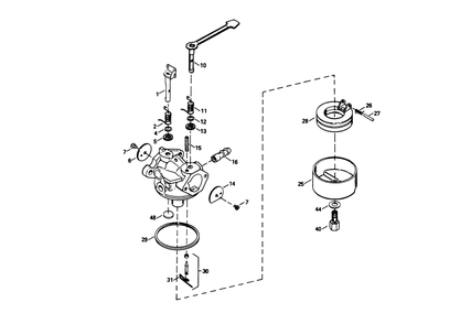 Carburetor No. 632641 Diagram and Parts List for 38171 3900001 - 3999999 Toro Snow Blower