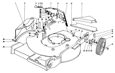 Housing Assembly Model 20550 And 20660 Diagram and Parts List for 20440 4000001 - 4999999 Toro Lawn Mower