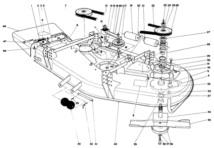 52" Cutting Unit Model No. 30555 Diagram and Parts List for 30798 0000001 - 0999999 Toro Lawn Tractor