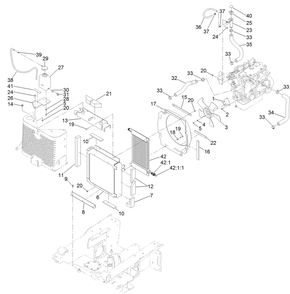 Radiator And Oil Cooler Assembly Diagram and Parts List for 22324 407960000 - 409359999 Toro Lawn Tractor Accessories