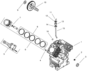 Group 2-Crankcase Diagram and Parts List for 22304 890001 - 899999 Toro Lawn Tractor Accessories
