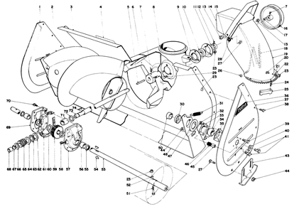 Auger Assembly Diagram and Parts List for 38150 3000001 - 3999999 Toro Snow Blower