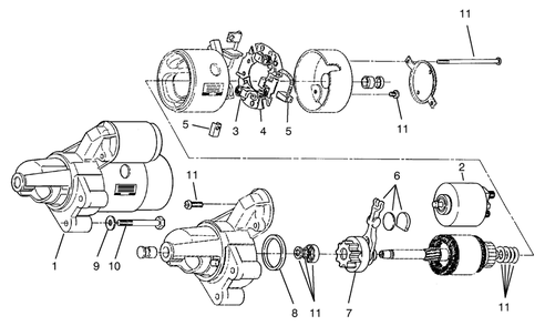 Starter Assembly Diagram and Parts List for 74101 690001 - 699999 Toro Lawn Tractor