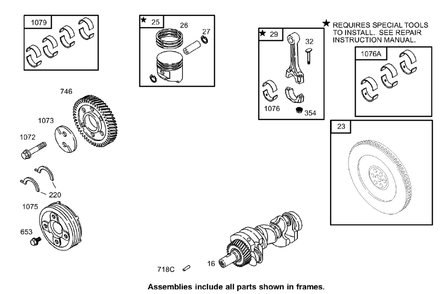 Crankshaft Assembly Diagram and Parts List for 74281TE (270000001-270000300)(2007) Toro Lawn Tractor