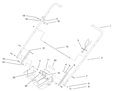Handle Assembly Diagram and Parts List for 22157 8900001 - 8999999 Toro Lawn Mower