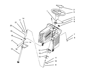 Steering Assembly Diagram and Parts List for 71184 6900001 - 6999999 Toro Lawn Tractor