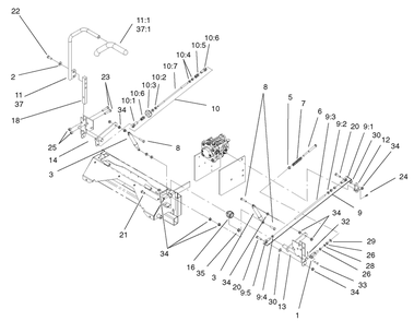 Steering Control Assembly Diagram and Parts List for 74231 (230000001-230006000)(2003) Toro Lawn Mower