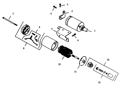 Kohler Starter Diagram and Parts List for R1-12K804 2000001 - 2999999 Toro Lawn Tractor
