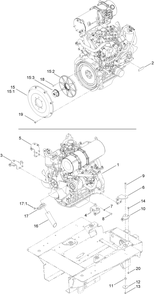 Engine Assembly Diagram and Parts List for 25403 400000000 - 401399999 Toro Lawn Tractor Accessories
