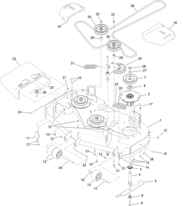 Deck Assembly Diagram and Parts List for 74000 400000000-410020246 Toro Lawn Tractor