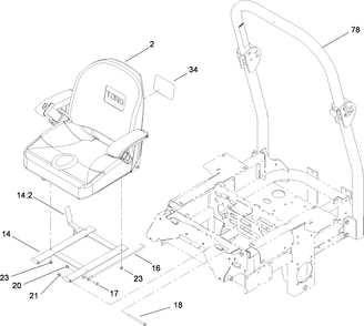 Roll-Over Protection System Assembly 1 Diagram and Parts List for 74291 (280000001-280999999)(2008) Toro Lawn Mower