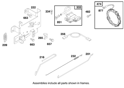 Engine Briggs & Stratton Model 28m707-1122-E1 Diagram and Parts List for 71208 8900001 - 8999999 Toro Lawn Tractor