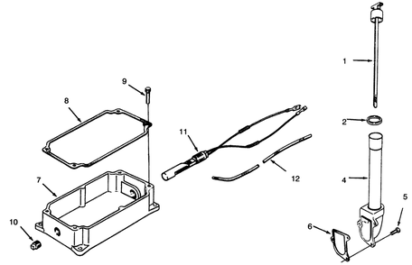 Oil Pan And Dipstick Diagram and Parts List for 73380 4900001 - 4999999 Toro Lawn Tractor
